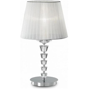 Tischleuchte Pegaso , Weiß , Textil , 55 cm , Innenbeleuchtung, Tischlampen