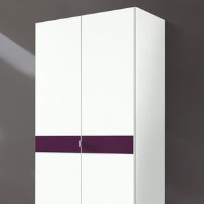 priess Kleiderschrank Madrid B/H/T: 94 cm x 193 54 cm, farbige Glasauflagen in den Türen, 2 weiß Drehtürenschränke Kleiderschränke Schränke
