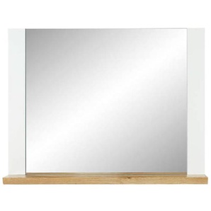 Spiegel Materio in matt weiß/Eiche-Altholz-Nachbildung, 90 x 70 cm