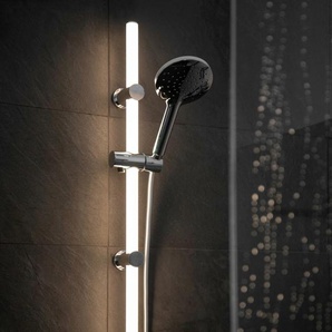 Duschstange WENKO Brausestange mit LED Beleuchtung Duschkopfhalterungen weiß (weiß, chrom) Zubehör Länge: 74 cm, Warmweiß, inkl. wiederaufladbarer Einheit