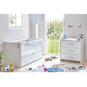 Möbel Set für Babyzimmer Weiß und Hellgrau (zweiteilig)