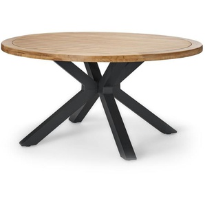 Premium-Gartentisch aus Teakholz - schwarz - Massivholz -