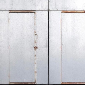 ARCHITECTS PAPER Fototapete Iron Doors Tapeten Vlies, Wand, Schräge Gr. B/L: 6 m x 2,5 m, silberfarben (silber) Tapeten