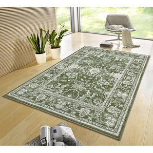 Glorious Orient Teppich - Orientalischer Kurzflor für Wohnzimmer, Schlafzimmer - Grün