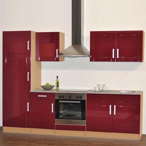Küchenblock in Hochglanz Rot (sechsteilig)