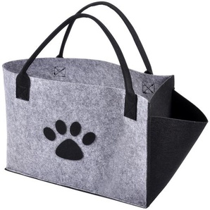 Transporttasche für Hunde und Katzen FEUTRINE, Filz, 40 x 20 x 28 cm, grau
