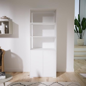 Aktenregal Weiß - Flexibles Büroregal: Türen in Weiß - Hochwertige Materialien - 77 x 196 x 47 cm, konfigurierbar