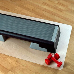 Sportmatte für Fitnessgeräte | rechteckig | milchig-transparent | Polypropylen | 120 x 130 cm