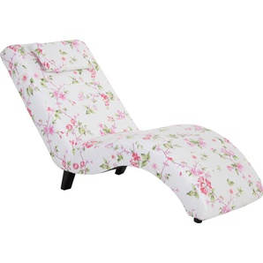 Relaxliege MAX WINZER Nova Sofas Gr. B/H/T: 65 cm x 84 cm x 163 cm, Flachgewebe 20715, rosa (rosé) Relaxliege Relaxliegen Sofas inklusive Nackenkissen, mit Blumenmuster