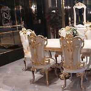 Luxus Couch Möbel Esstisch Barock Essgarnitur Gruppe Tisch + 6x Stuhl