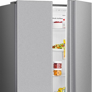 E (A bis G) HANSEATIC Side-by-Side Kühlschränke silberfarben (edelstahl) Kühl-Gefrierkombinationen Bestseller