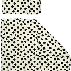 Bettwäsche ADAM Leinenbettwäsche Dots Gr. B/L: 135 cm x 220 cm (1 St.), B/L: 80 cm x 80 cm (1 St.), Jacquard, schwarz Bettwäsche nach Größe nachhaltig aus Bio-Baumwolle