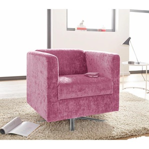 INOSIGN Sessel Bob, drehbar mit Sternfuß Struktur grob, B/H/T: 72 cm x 71 75 rosa Polstersessel