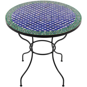 Marokkanischer Mosaiktisch Rund Orientalischer Tisch Esstisch Gartentisch Ø 80cm