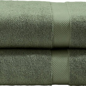 Handtuch Set DONE. Deluxe Handtuch-Sets Gr. 2 tlg., grün (khaki) Handtücher Badetücher hochwertiger Zwirnfrottier, in verschiedenen Set Varianten erhältlich