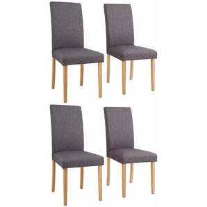 4-Fußstuhl HOME AFFAIRE Roko Tiago Stühle B/H/T: 46,5 cm x 97 cm x 57 cm, 4 St., Struktur, Beine Buche, grau Stühle, Sessel und Sitzbänke Stühle im 2er, 4er oder 6er-Set