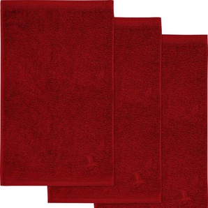 Gästehandtuch MÖVE Superwuschel Handtücher Gr. B/L: 30 cm x 50 cm (3 St.), rot (dunkelrot) Handtücher Badetücher in kräftigen Farben