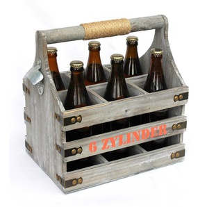 Bierträger mit Flaschenöffner Flaschenträger 6 Zylinder 93540 Bierkiste Holz