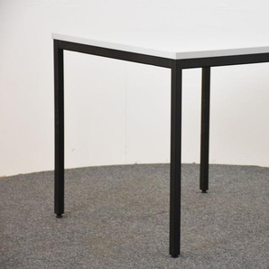 Besuchertisch, 80x80 cm, weiß, Gestell schwarz, gebraucht