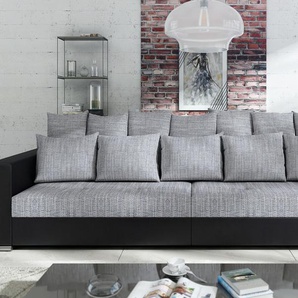 Modernes Big Sofa Wohnlandschaft Sofa Couch Jumbo XXL 2 - Schwarz - Hellgrau
