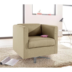 Sessel INOSIGN Bob Gr. Struktur fein, B/H/T: 72 cm x 71 cm x 75 cm, beige Polstersessel Sessel drehbar mit Sternfuß