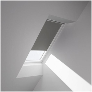 Verdunklungsrollo DKL FK06 0705SWL, VELUX, verdunkelnd, in Führungsschienen, VELUX »Pick & Click!«, grau