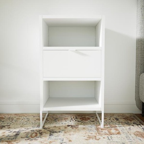 Nachtschrank Weiß - Eleganter Nachtschrank: Schubladen in Weiß - Hochwertige Materialien - 41 x 72 x 34 cm, konfigurierbar