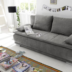 Couch Sofa Zweisitzer LUIGI Schlafcouch Schlafsofa ausziehbar stone grau braun
