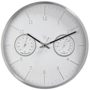 Sompex Wanduhr , Silber , Metall, Kunststoff , 4 cm , Dekoration, Uhren, Wanduhren