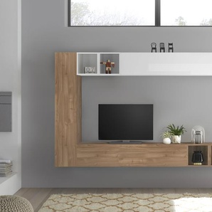 Wohnwand LC Infinity Kastenmöbel-Sets , weiß Hochglanz Wohnwände Holz Moderne Wohnwand Wohnzimmerschrankwand Kastenmöbel-Sets