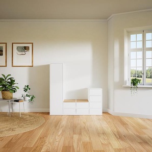 Aktenschrank Weiß - Büroschrank: Schubladen in Weiß & Türen in Weiß - Hochwertige Materialien - 156 x 156 x 47 cm, Modular