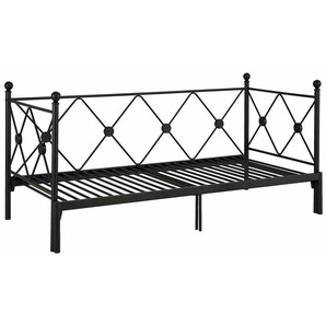 Vintage Metall Bett in Schwarz 28 cm Einstiegshöhe