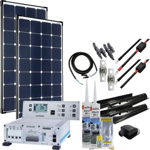 OFFGRIDTEC Solaranlage mTriple S mit 2 x 120W Solarmodul 30/20/250 Votronic Triple Charger Solarmodule mit 5747 VPC Jupiter Kombipanel, für Wohnmobile schwarz Solartechnik
