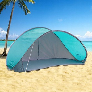 Pop Up Automatik Wurfzelt Strandmuschel Sonnenschutz Camping Windschutz Outdoor Zelt Blau mit Tasche