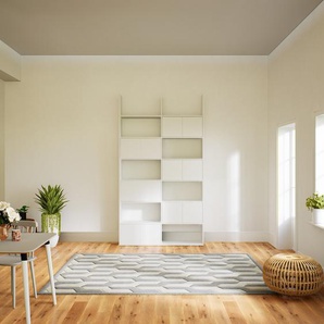 Schallplattenregal Weiß - Modernes Regal für Schallplatten: Türen in Weiß - 151 x 272 x 34 cm, Selbst designen