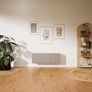 Hängeschrank Grau - Moderner Wandschrank: Türen in Grau - 115 x 41 x 34 cm, konfigurierbar