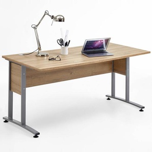 Büro-Schreibtisch 160cm COLUMBUS-10 in Alteiche Nb. - B x H x T ca.: 160 x 75 x 80 cm