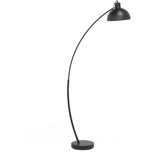 Stehlampe Schwarz Metall 155 cm verstellbarer Schirm Kabel mit Schalter Bogenlampe Industrie Design