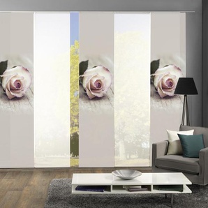 Schiebegardine ROSIES, HOME WOHNIDEEN, Klettband (5 St), halbtransparent, HxB: 245x60, inkl. Befestigungszubehör