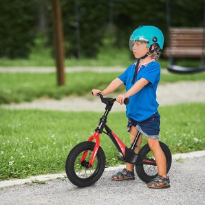 HOMCOM Laufrad Kinderlaufrad höhenverstellbarem Sitz und Lenker Ø12 Gummireifen Lernlaufrad für Kinder ab 3 Jahren Magnesiumlegierung Schwarz 90 x 40 x 54-58,5 cm