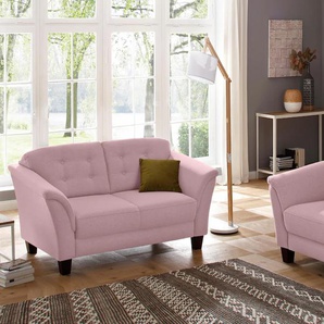 Sessel HOME AFFAIRE Lillesand Struktur fein, B/H/T: 104 cm x 89 cm x 90 cm, rosa Polstersessel Sessel mit Federkern, Knopfheftung im Rücken, Füße Buche
