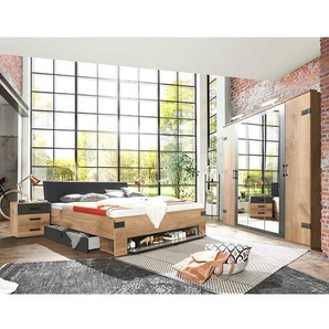 Schlafzimmerset im Industry und Loft Stil Made in Germany (vierteilig)