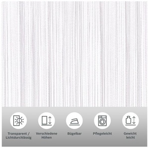 Fadenvorhang Fao-Uni, my home, Stangendurchzug (1 St), transparent, Kräuselband, multifunktional, transparent, Polyester, pflegeleicht