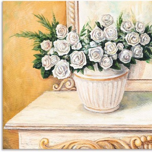Artland Wandbild Rosen auf Tisch I, Blumen (1 St), als Alubild, Leinwandbild, Wandaufkleber oder Poster in versch. Größen