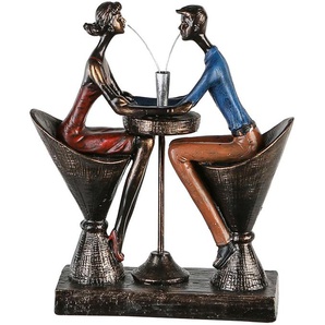 Dekofigur CASABLANCA BY GILDE Skulptur Table for two Dekofiguren Gr. B/H/T: 21 cm x 25 cm x 8 cm, braun (bronzefarben) Figuren Skulpturen