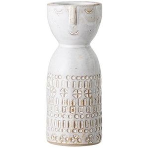 Bloomingville Vase weiß H=14,5cm Blumen Embla Tisch Deko Keramik modern Skandi