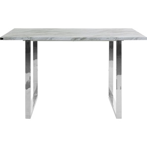 Esstisch LEONIQUE Cevennen Tische Gr. B/H/T: 120 cm x 76 cm x 80 cm, bunt (marmorfarben weiß, silber, marmorfarben weiß) Esstische rechteckig Tischplatte aus MDF in Marmor Optik, Gestell Metall, Höhe 76 cm