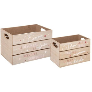 Set aus 2 Kisten, Holz   rosa DEN_2022 Unisex