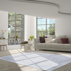 Hochflor-Teppich CALO-DELUXE Vossi 111 Teppiche Gr. B/L: 200 cm x 290 cm, 40 mm, 1 St., silberfarben Esszimmerteppiche Teppiche besonders weich durch Microfaser, Wohnzimmer