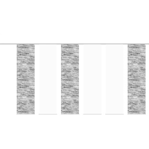 Schiebevorhang Set 6tlg. | grau | 60 cm | 245 cm |
